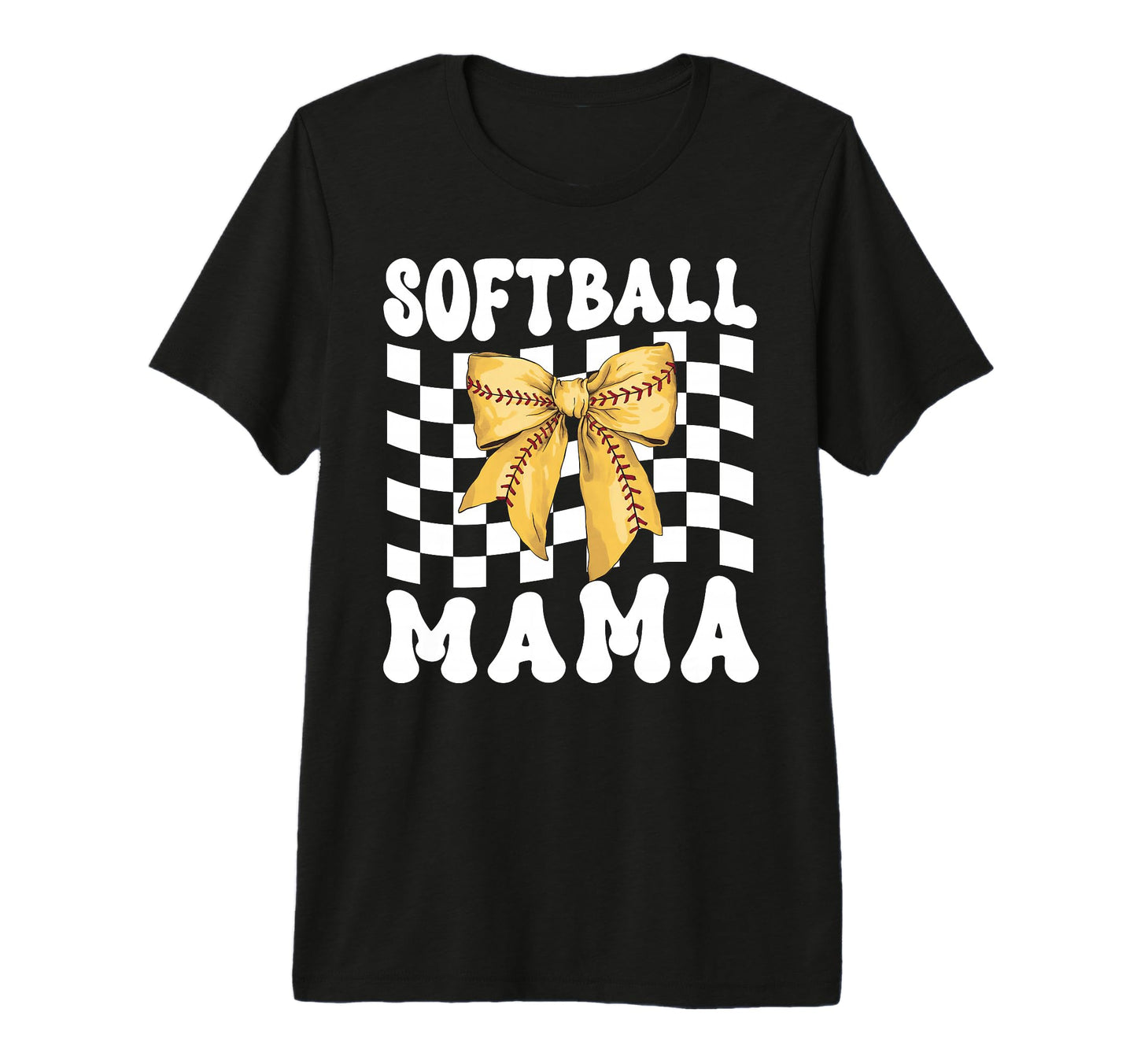 Softball Mama Coquette Bow Game Day T-Shirt - Custom Art Print Unisex - T-Shirt, Sweatshirt, Hoodie