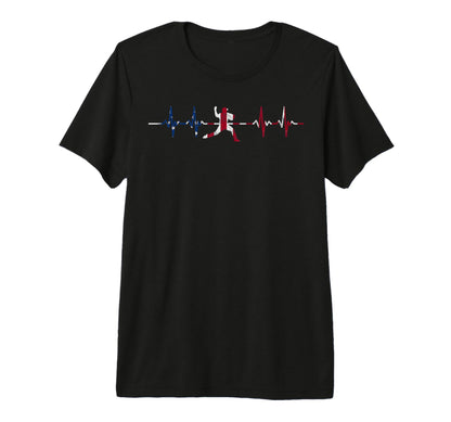 Baseball Heartbeat Us Flag Player Coach T-Shirt - Unique Graphic Men Women - T-Shirt, Sweatshirt, Hoodie