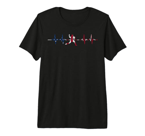 Baseball Heartbeat Us Flag Player Coach T-Shirt - Unique Graphic Men Women - T-Shirt, Sweatshirt, Hoodie