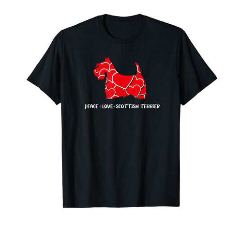 Peace Love Scottish Terrier Dog Dad Mom T-Shirt - Unique Graphic Men Women - T-Shirt, Sweatshirt, Hoodie