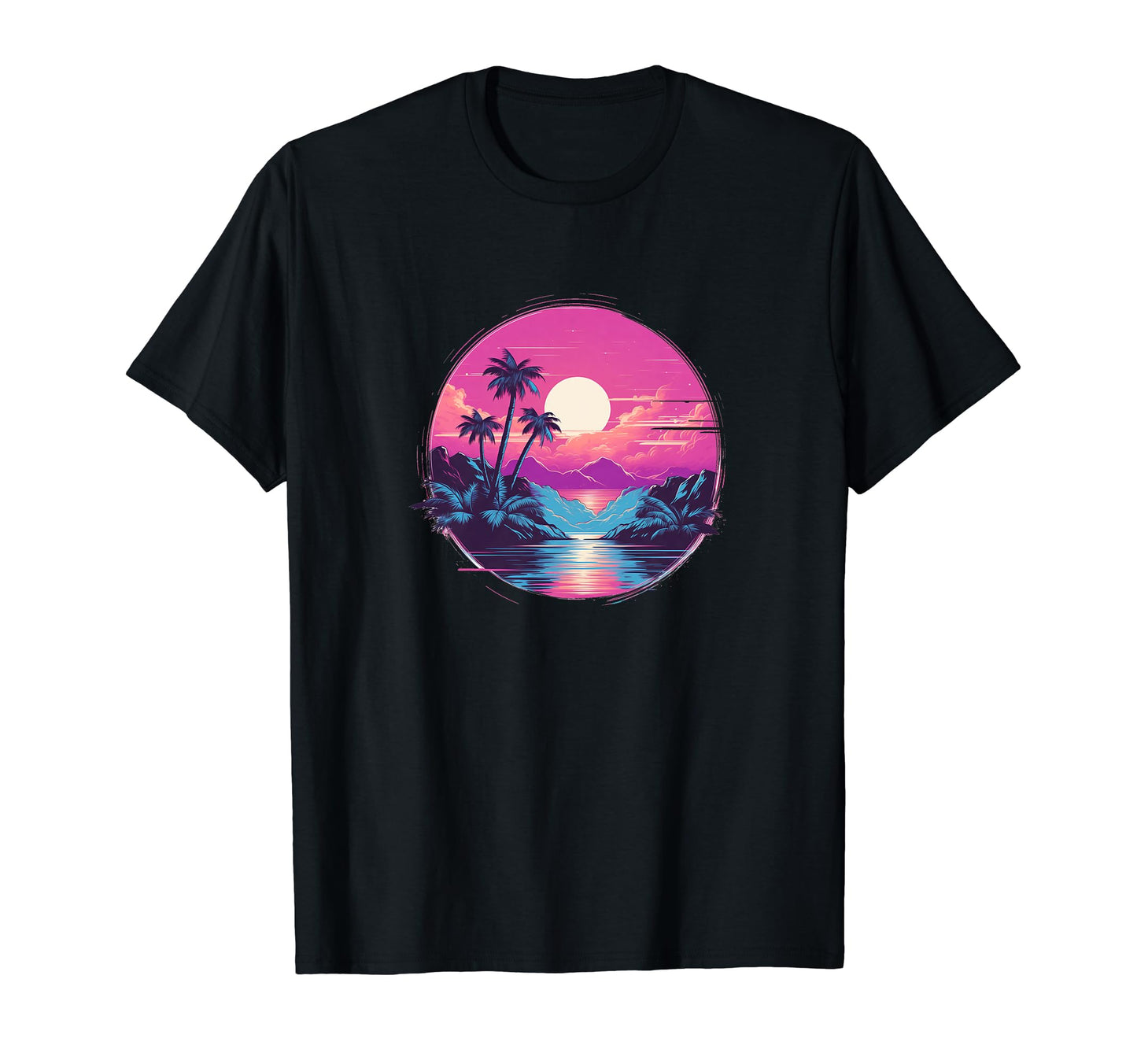 Vaporwave Landscape Aesthetic Art T-Shirt - Casual Everyday Wear Men Women - T-Shirt, Sweatshirt, Hoodie