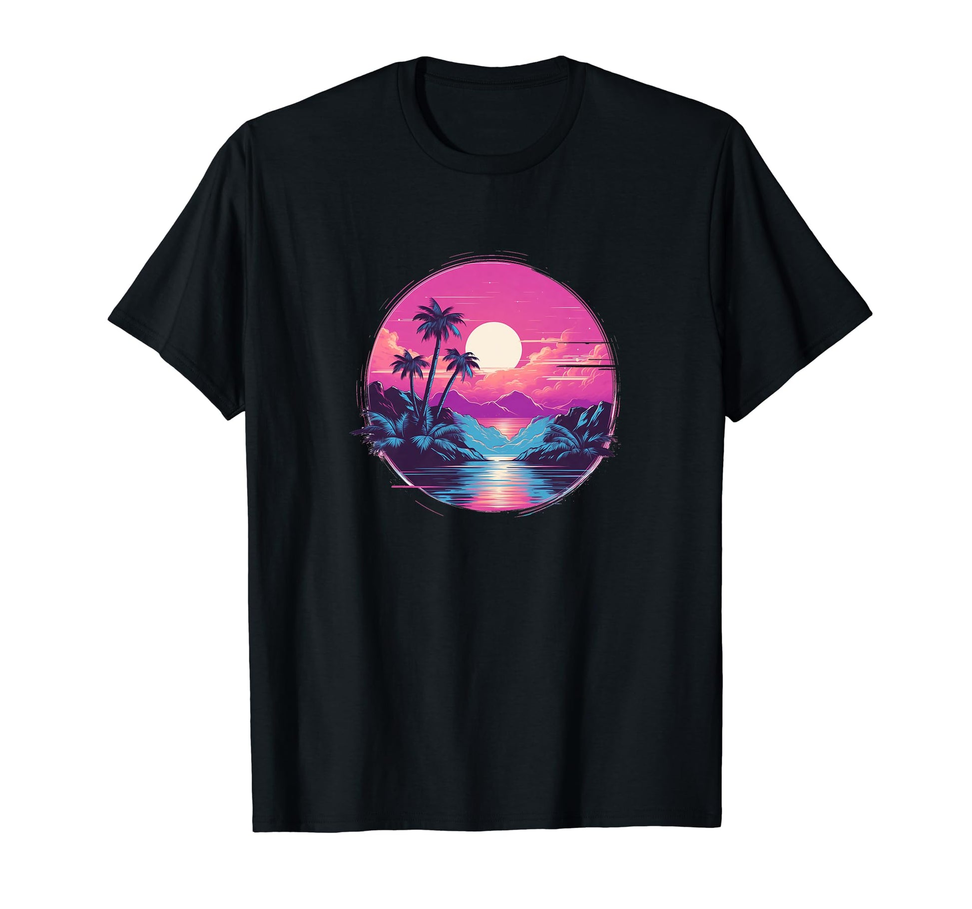 Vaporwave Landscape Aesthetic Art T-Shirt - Casual Everyday Wear Men Women - T-Shirt, Sweatshirt, Hoodie