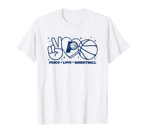 Nba Indiana Pacers Peace Love Basketball T-Shirt - Custom Art Print Unisex - T-Shirt, Sweatshirt, Hoodie