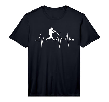 Baseball Heartbeat Heart Funny Pulse T-Shirt - Minimalist Print for Adults - T-Shirt, Sweatshirt, Hoodie