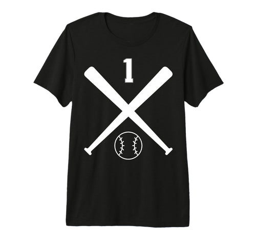 1 Baseball Softball Number Tri Blend T-Shirt - Unique Graphic Unisex - T-Shirt, Sweatshirt, Hoodie