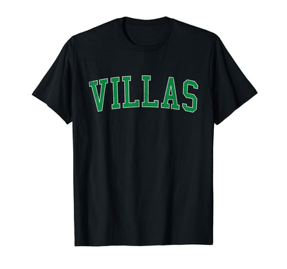 Villas Fl Distressed Green Varsity T-Shirt - Aesthetic Graphic Unisex - T-Shirt, Sweatshirt, Hoodie