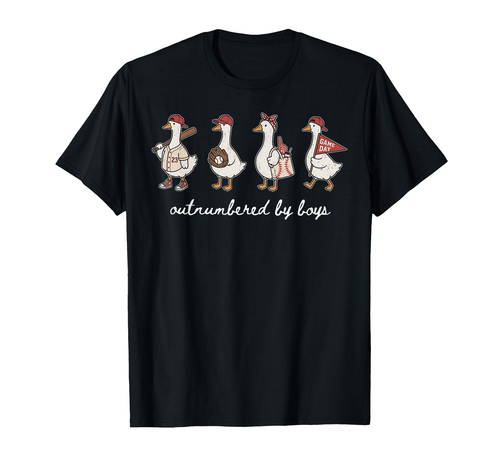 Outnumbered Funny Baseball Mom Life T-Shirt - Aesthetic Graphic Men Women - T-Shirt, Sweatshirt, Hoodie