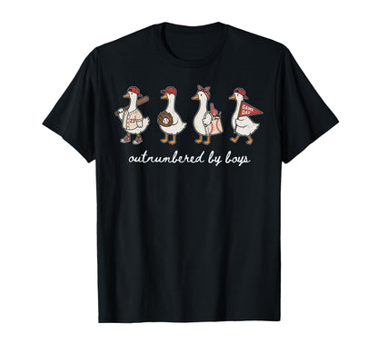 Outnumbered Funny Baseball Mom Life T-Shirt - Aesthetic Graphic Men Women - T-Shirt, Sweatshirt, Hoodie