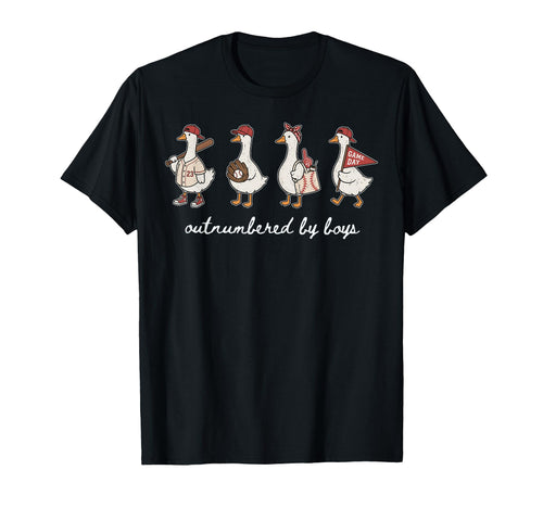 Outnumbered Funny Baseball Mom Life T-Shirt - Aesthetic Graphic Men Women - T-Shirt, Sweatshirt, Hoodie