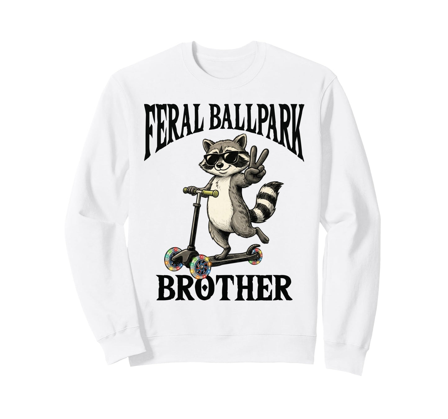Raccoon And Scooter Feral Sweatshirt - Custom Art Print for Adults - T-Shirt, Sweatshirt, Hoodie