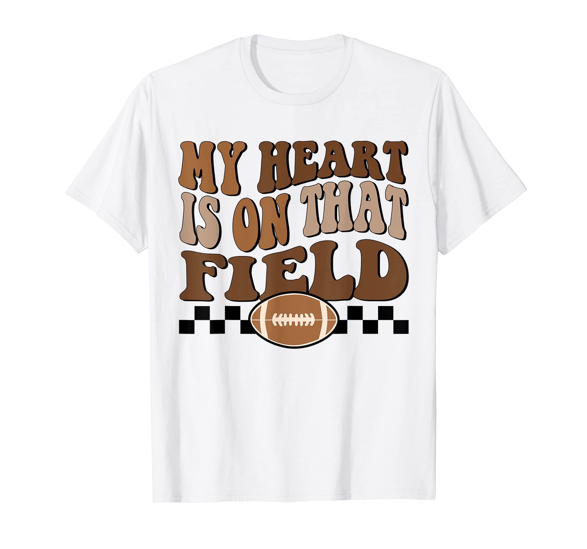 My Heart Is That Field Football Mom T-Shirt - Novelty Apparel for Adults - T-Shirt, Sweatshirt, Hoodie