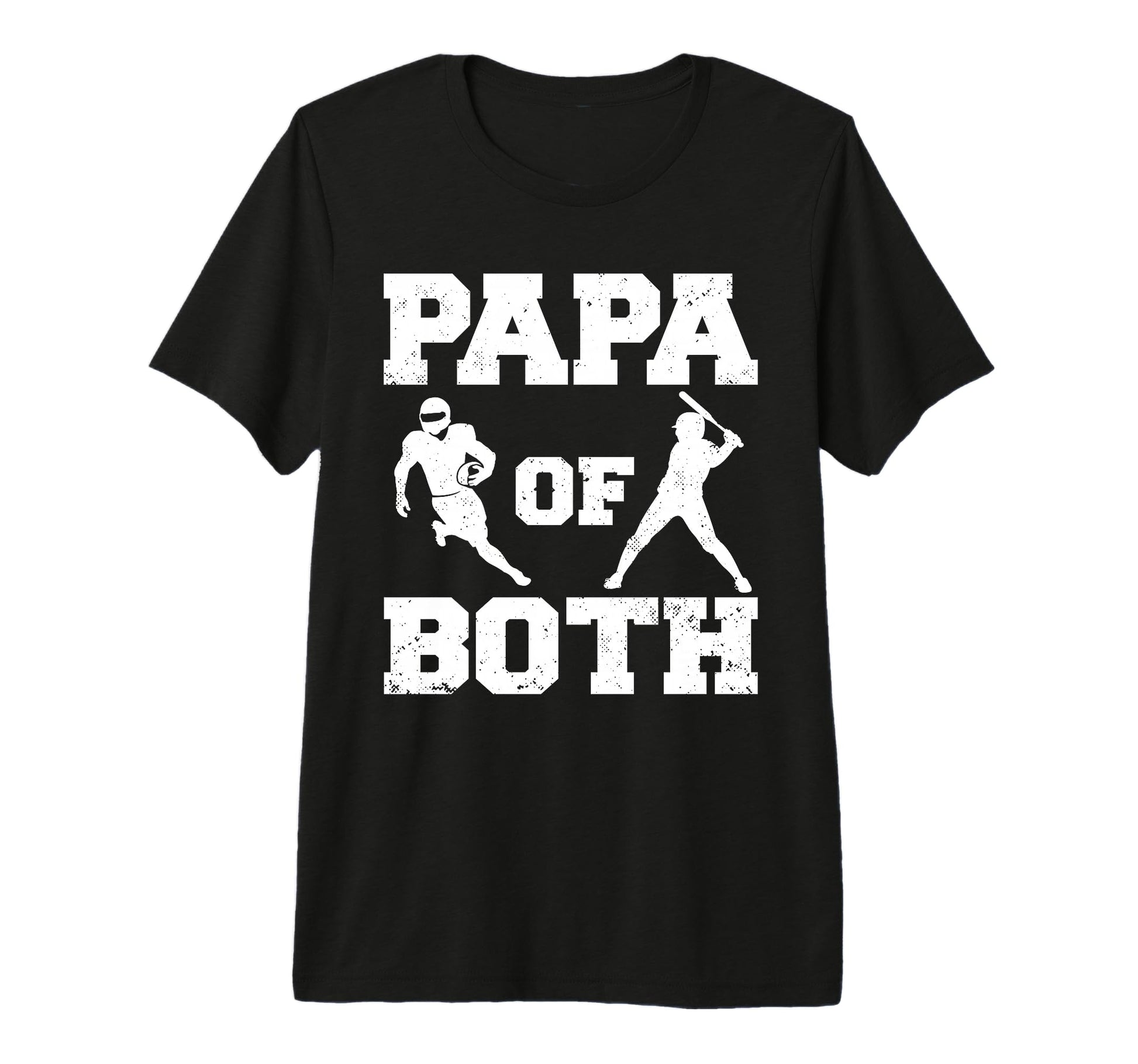 Mens Papa Both Funny Football Baseball T-Shirt - Graphic Print Men Women - T-Shirt, Sweatshirt, Hoodie