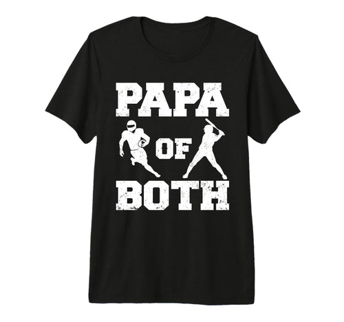 Mens Papa Both Funny Football Baseball T-Shirt - Graphic Print Men Women - T-Shirt, Sweatshirt, Hoodie