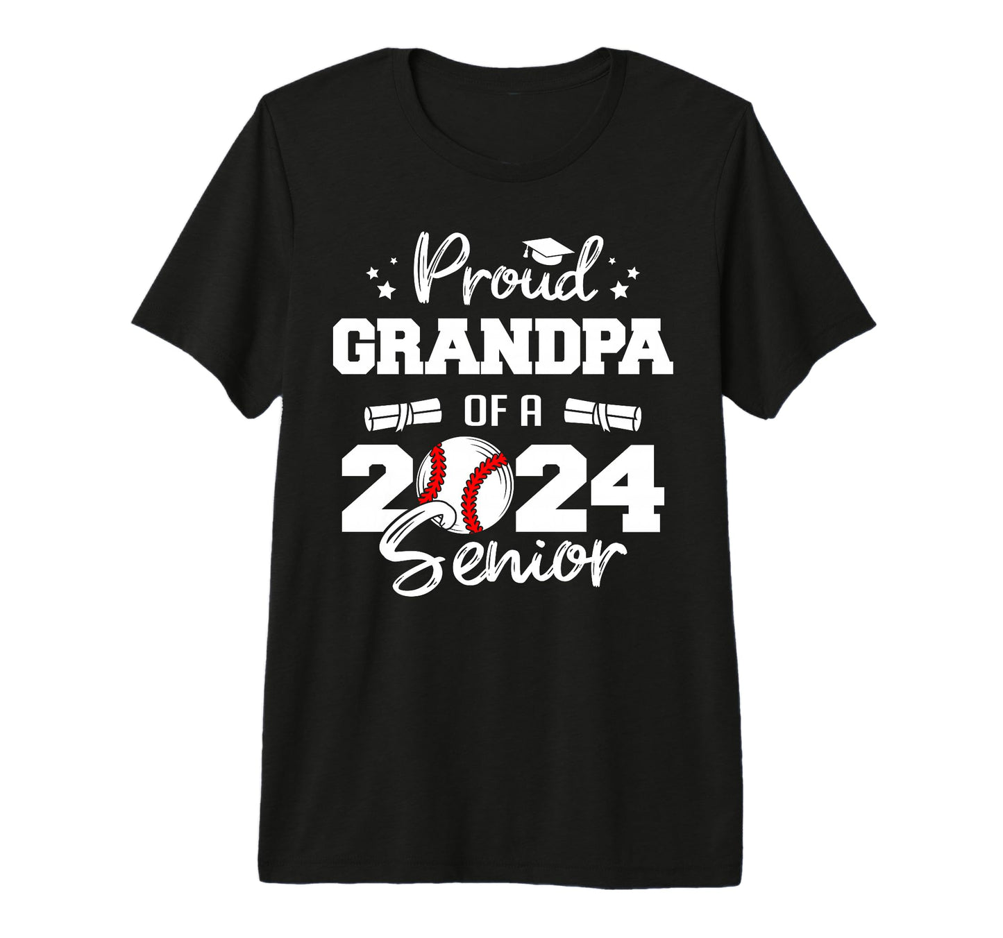 Mens Proud Grandpa 2024 Senior Funny T-Shirt - Custom Art Print for Adults - T-Shirt, Sweatshirt, Hoodie