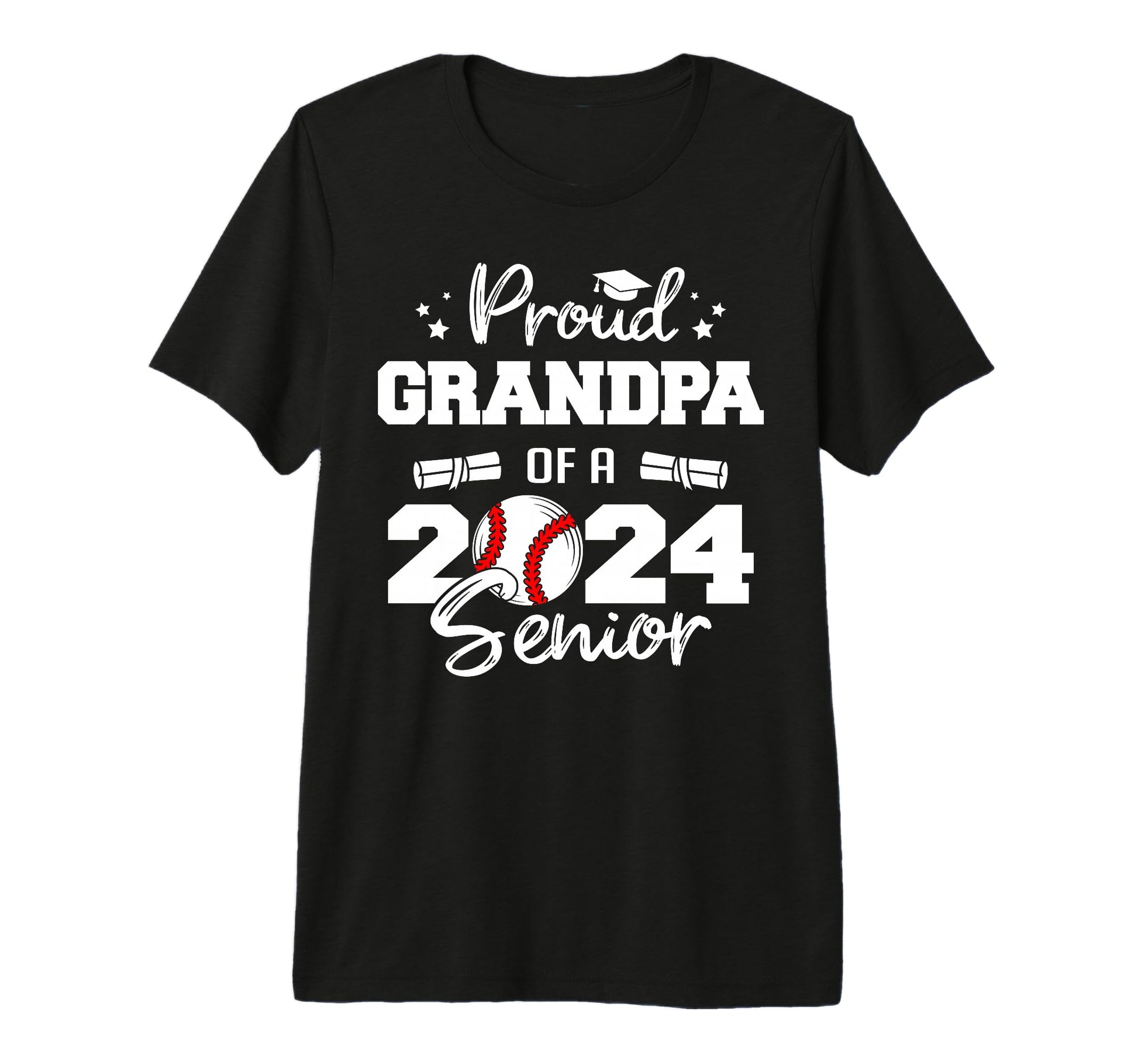 Mens Proud Grandpa 2024 Senior Funny T-Shirt - Custom Art Print for Adults - T-Shirt, Sweatshirt, Hoodie