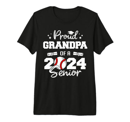 Mens Proud Grandpa 2024 Senior Funny T-Shirt - Custom Art Print for Adults - T-Shirt, Sweatshirt, Hoodie