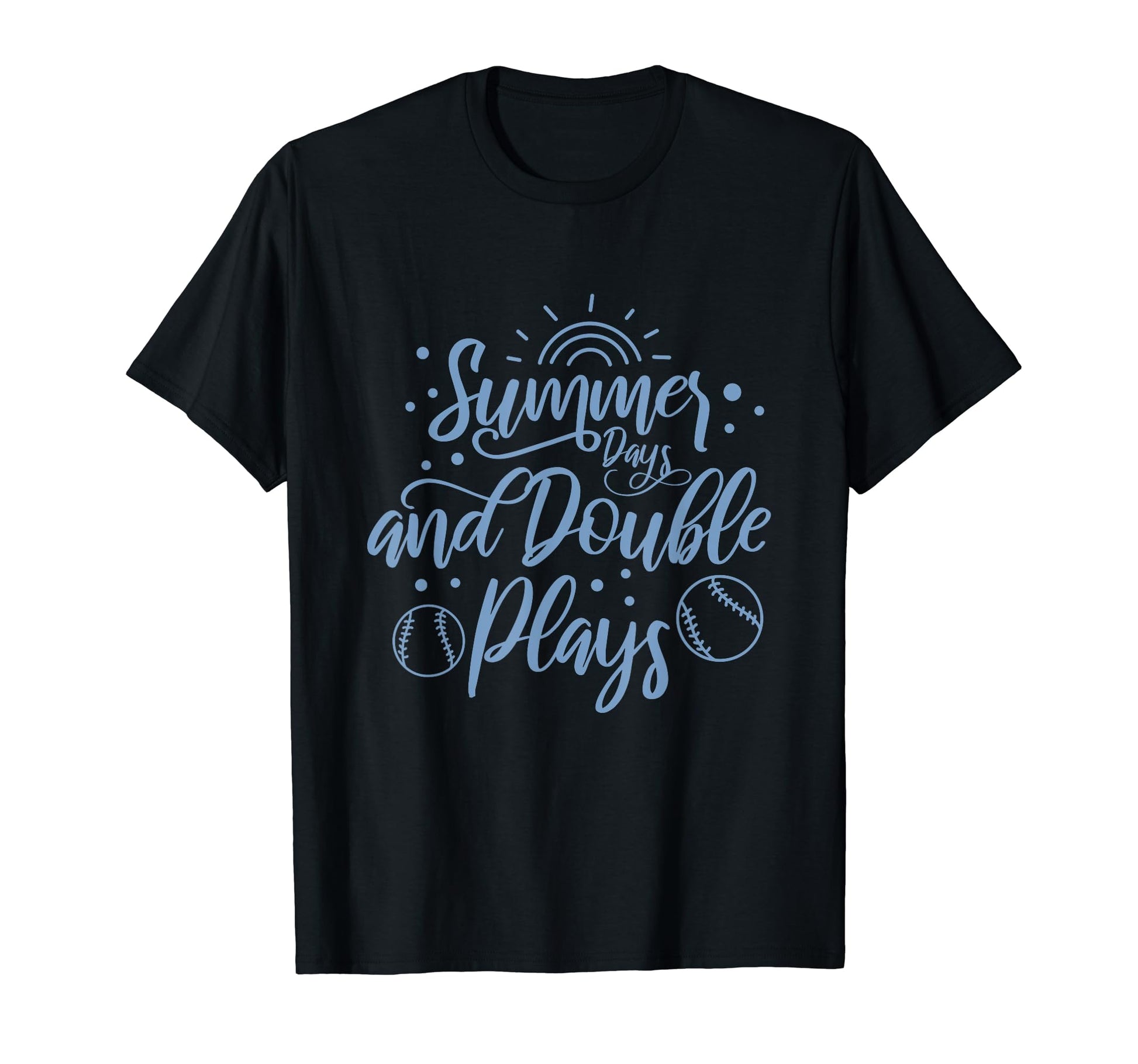 Summer Days And Double Plays T-Shirt - Minimalist Print Men Women - T-Shirt, Sweatshirt, Hoodie
