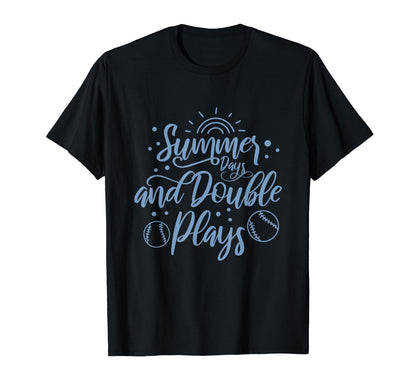 Summer Days And Double Plays T-Shirt - Minimalist Print Men Women - T-Shirt, Sweatshirt, Hoodie