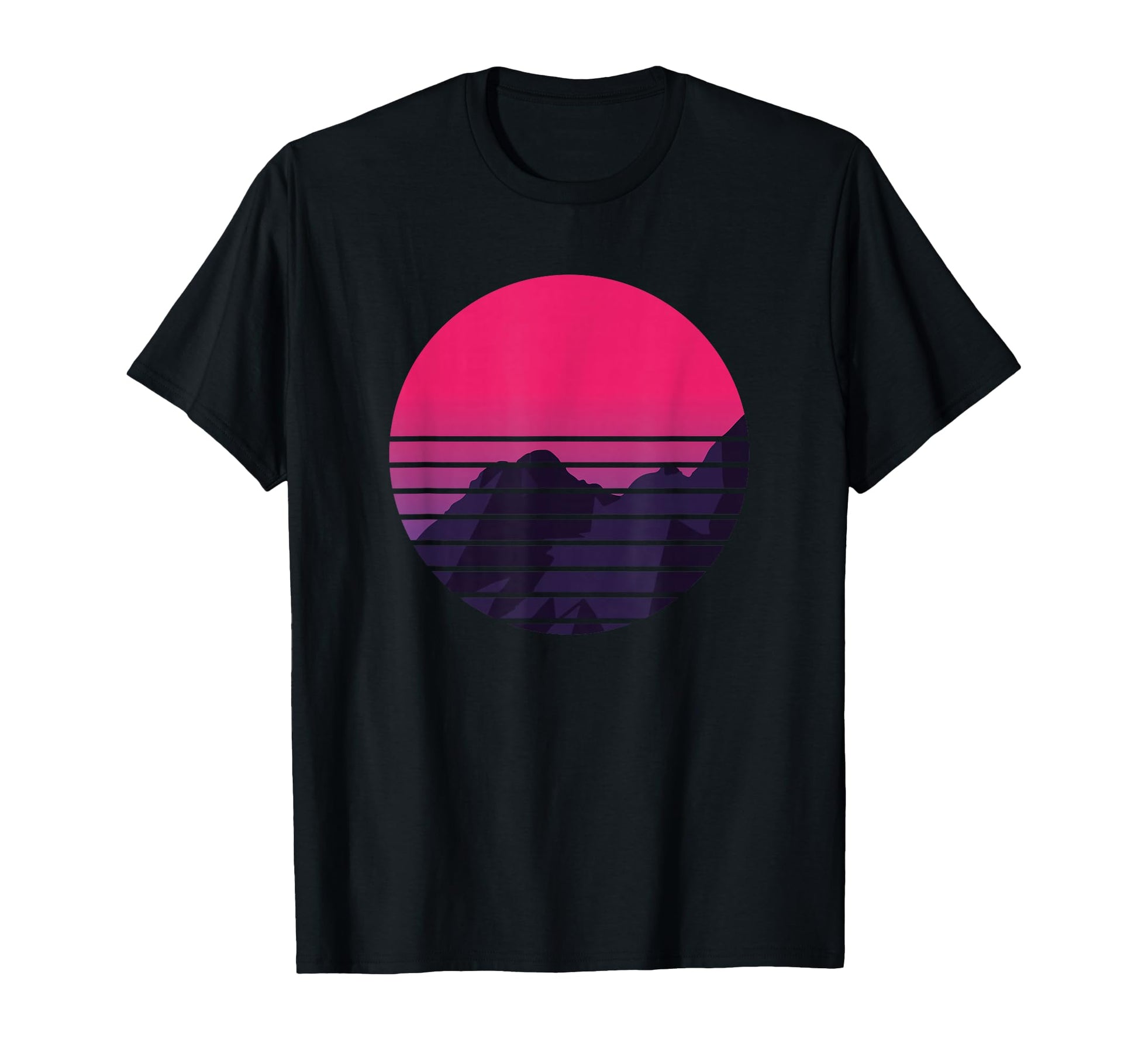 Sunset Mountain Vaporwave T-Shirt - Casual Everyday Wear for Adults - T-Shirt, Sweatshirt, Hoodie