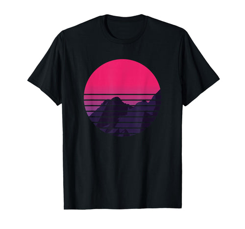 Sunset Mountain Vaporwave T-Shirt - Casual Everyday Wear for Adults - T-Shirt, Sweatshirt, Hoodie