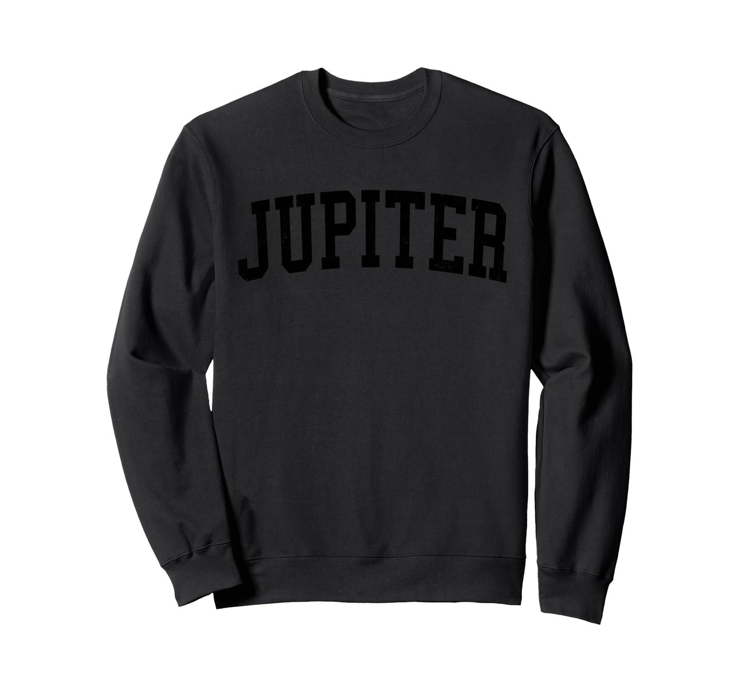 Jupiter Fl Distressed Black Varsity Sweatshirt - Custom Art Print Men Women - T-Shirt, Sweatshirt, Hoodie