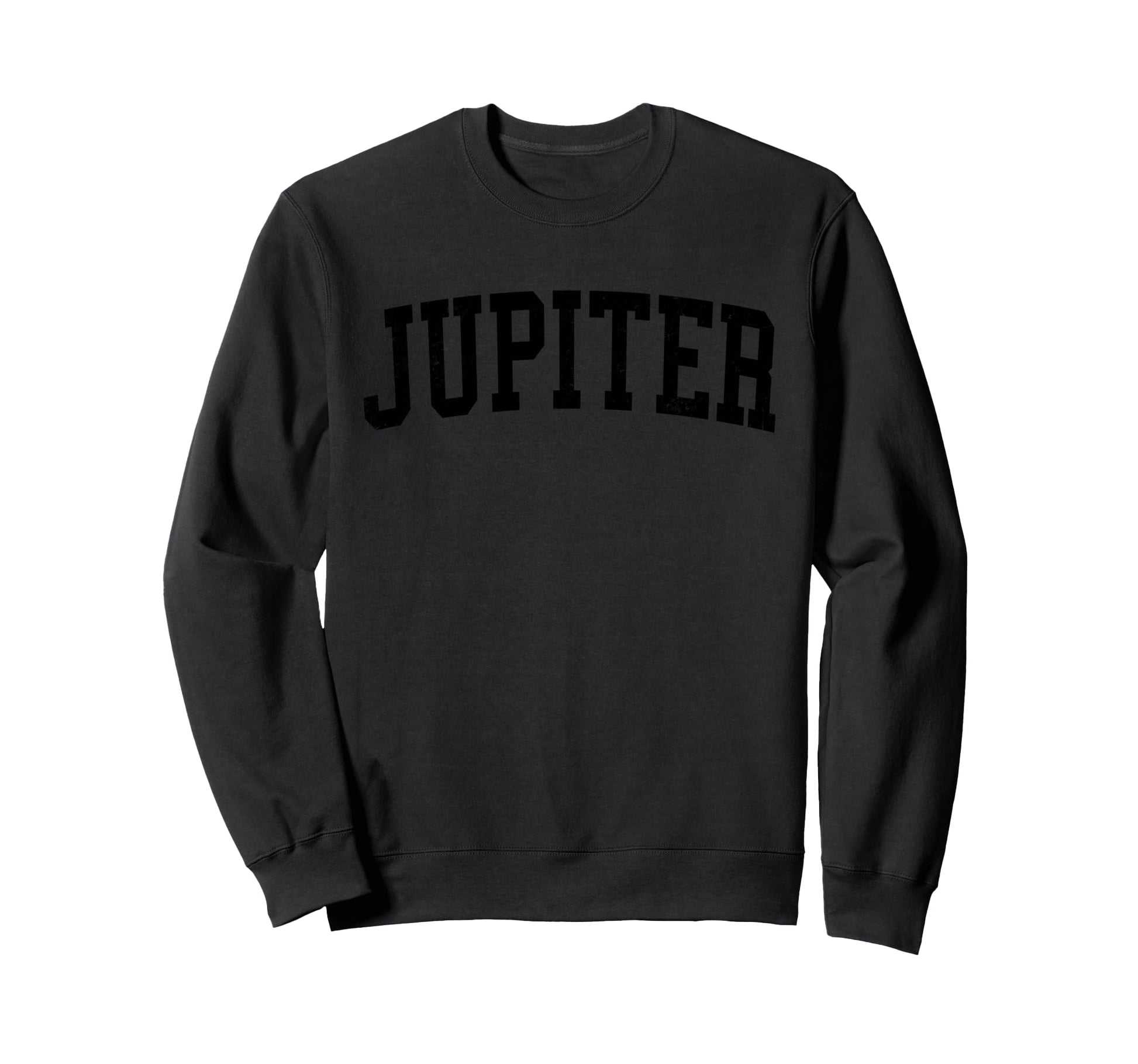 Jupiter Fl Distressed Black Varsity Sweatshirt - Custom Art Print Men Women - T-Shirt, Sweatshirt, Hoodie