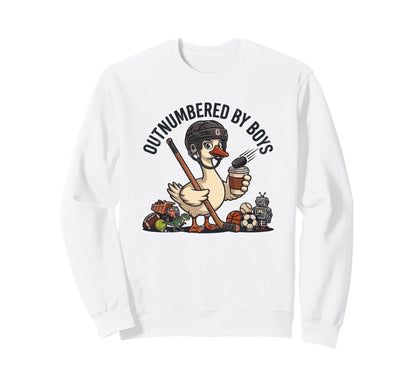 Outnumbered Mom Hockey Mom Football Sweatshirt - Graphic Print for Adults - T-Shirt, Sweatshirt, Hoodie