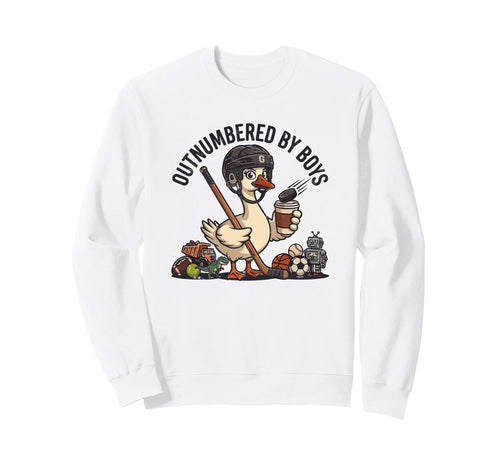 Outnumbered Mom Hockey Mom Football Sweatshirt - Graphic Print for Adults - T-Shirt, Sweatshirt, Hoodie