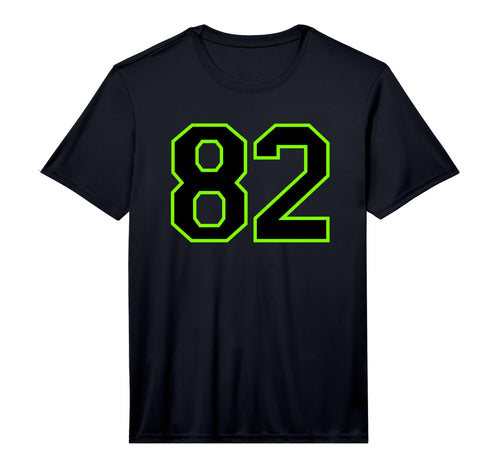 Number 82 Green Black Sports Team T-Shirt - Unique Graphic for Adults - T-Shirt, Sweatshirt, Hoodie