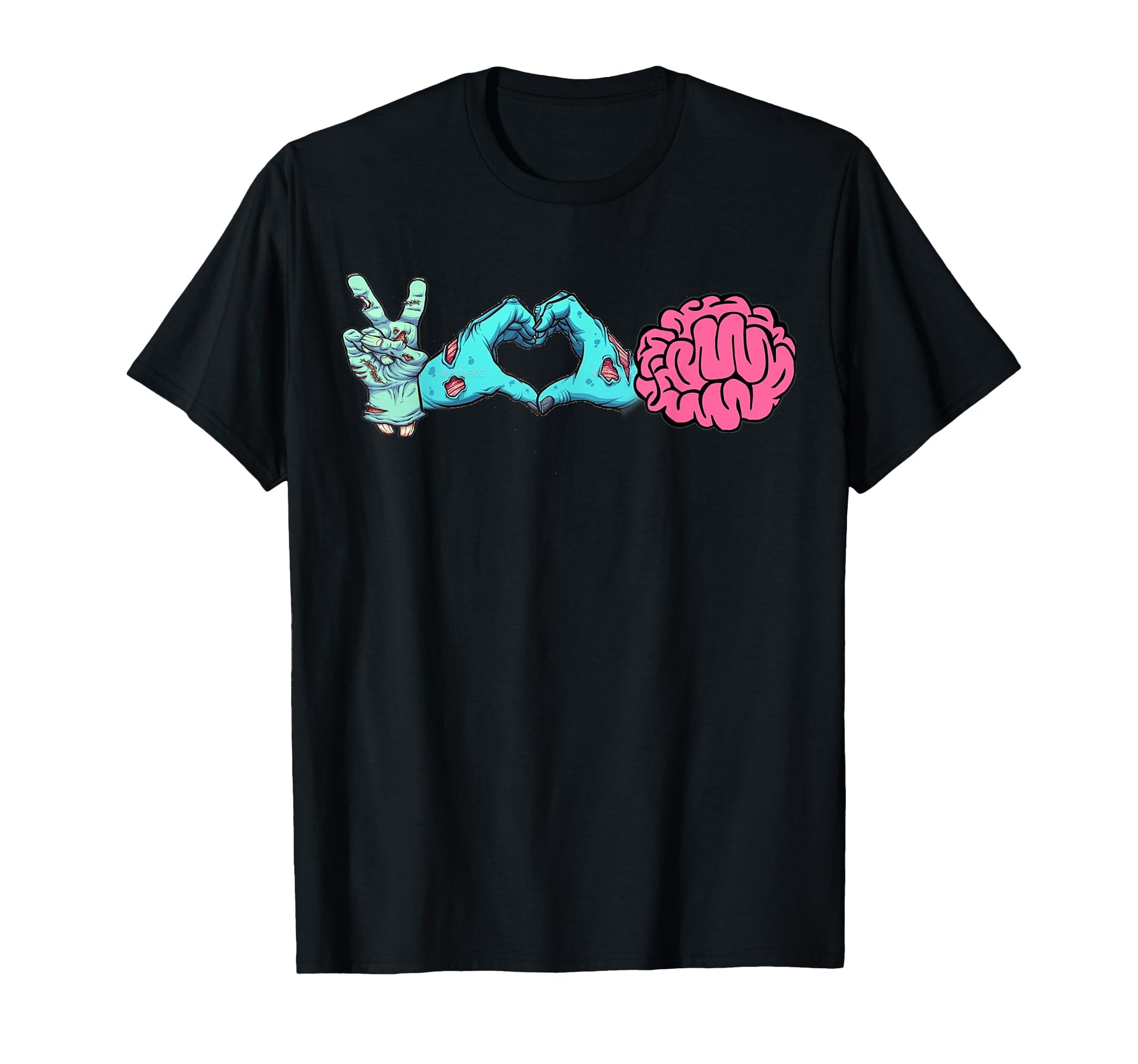 Funny Halloween Zombie Peace Love T-Shirt - Trendy Graphic for Adults - T-Shirt, Sweatshirt, Hoodie