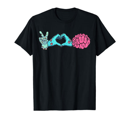 Funny Halloween Zombie Peace Love T-Shirt - Trendy Graphic for Adults - T-Shirt, Sweatshirt, Hoodie