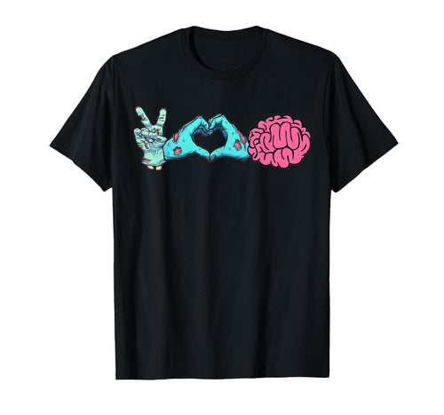 Funny Halloween Zombie Peace Love T-Shirt - Trendy Graphic for Adults - T-Shirt, Sweatshirt, Hoodie