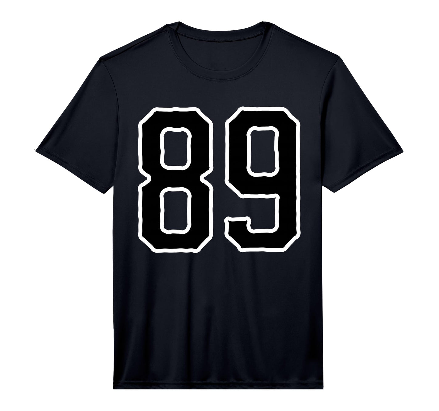 White Black Sports Team Number 89 T-Shirt - Aesthetic Graphic for Adults - T-Shirt, Sweatshirt, Hoodie