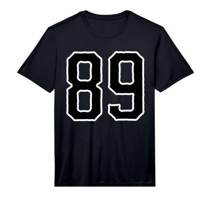 White Black Sports Team Number 89 T-Shirt - Aesthetic Graphic for Adults - T-Shirt, Sweatshirt, Hoodie