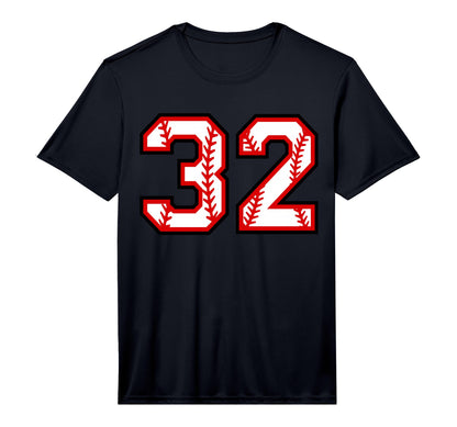 Number 32 Baseball Softball Number T-Shirt - Novelty Apparel Unisex - T-Shirt, Sweatshirt, Hoodie