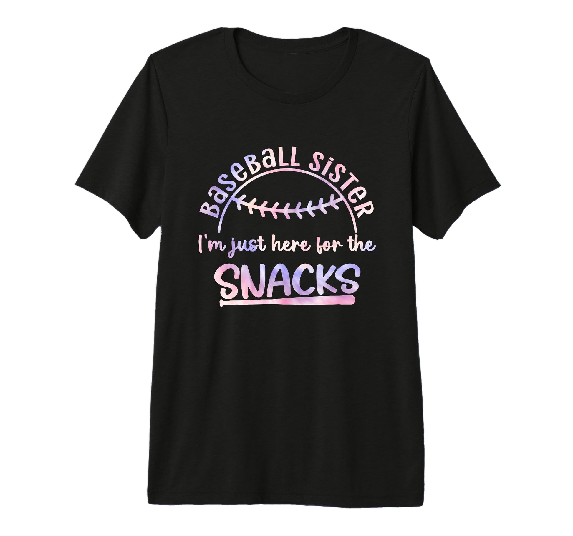 Im Just Here Snacks Tie Dye Funny Baseball T-Shirt - Graphic Print Unisex - T-Shirt, Sweatshirt, Hoodie