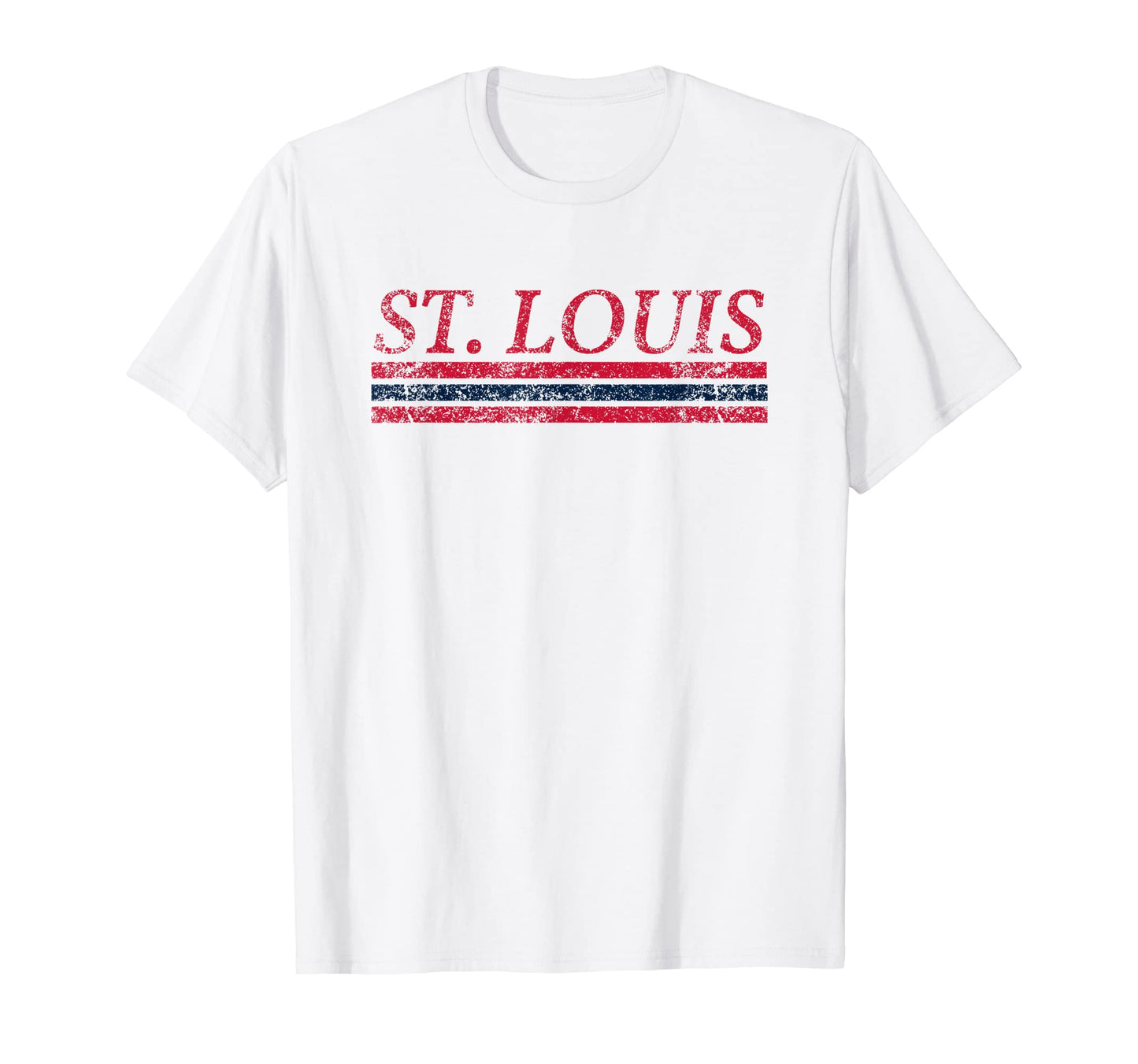 St Louis Missouri Weathered Stripe T-Shirt - Novelty Apparel Unisex - T-Shirt, Sweatshirt, Hoodie