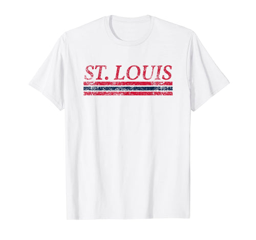 St Louis Missouri Weathered Stripe T-Shirt - Novelty Apparel Unisex - T-Shirt, Sweatshirt, Hoodie