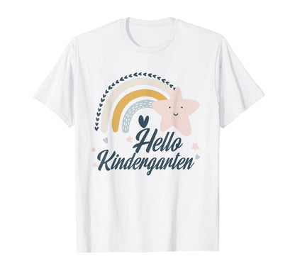 Hello Kindergarten Rainbow Teachers T-Shirt - Custom Art Print Men Women - T-Shirt, Sweatshirt, Hoodie