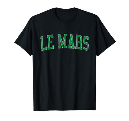 Le Mars Ia Distressed Green Varsity T-Shirt - Unique Graphic Unisex - T-Shirt, Sweatshirt, Hoodie