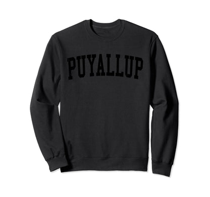 Puyallup Wa Distressed Black Varsity Sweatshirt - Aesthetic Graphic Unisex - T-Shirt, Sweatshirt, Hoodie