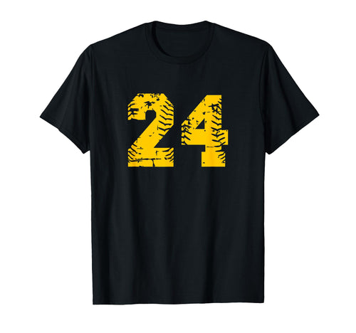 Baseball Softball Yellow Number T-Shirt - Casual Everyday Wear for Adults - T-Shirt, Sweatshirt, Hoodie