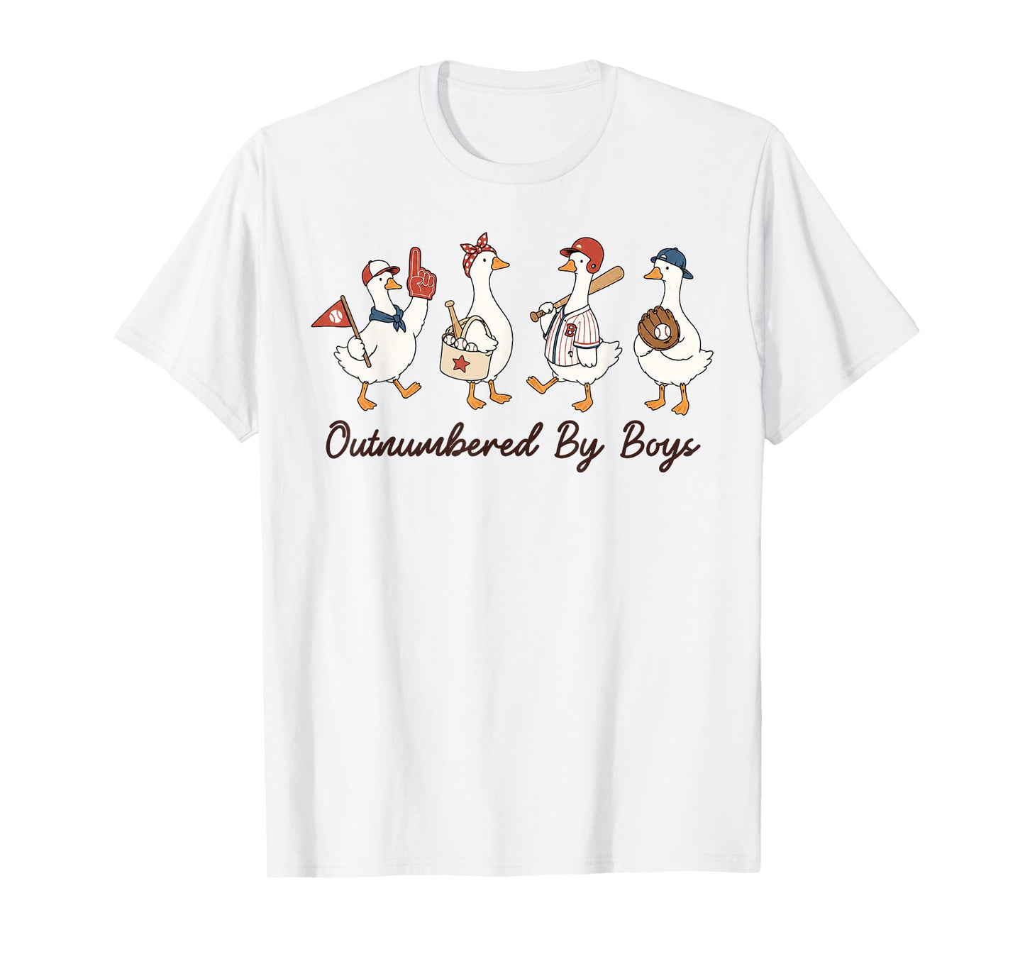 Baseball Mom Goose Game Day Outnumbered T-Shirt - Minimalist Print Unisex - T-Shirt, Sweatshirt, Hoodie