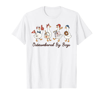 Baseball Mom Goose Game Day Outnumbered T-Shirt - Minimalist Print Unisex - T-Shirt, Sweatshirt, Hoodie