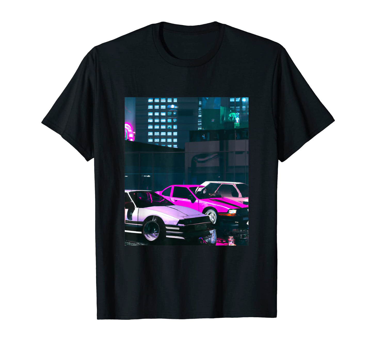 Vaporwave Car Synthwave City Vaporwave T-Shirt - Graphic Print for Adults - T-Shirt, Sweatshirt, Hoodie