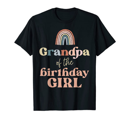 Mens Grandpa Birthday Boho Rainbow T-Shirt - Minimalist Print Men Women - T-Shirt, Sweatshirt, Hoodie