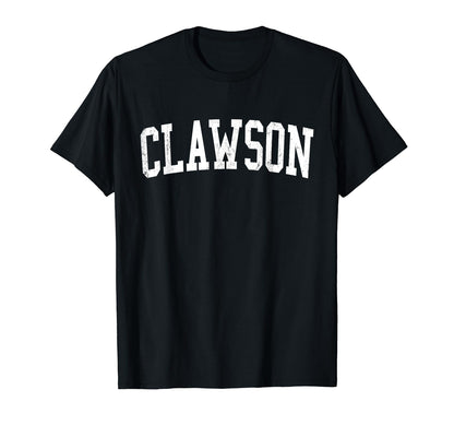 Clawson Mi Distressed White Varsity T-Shirt - Aesthetic Graphic Unisex - T-Shirt, Sweatshirt, Hoodie