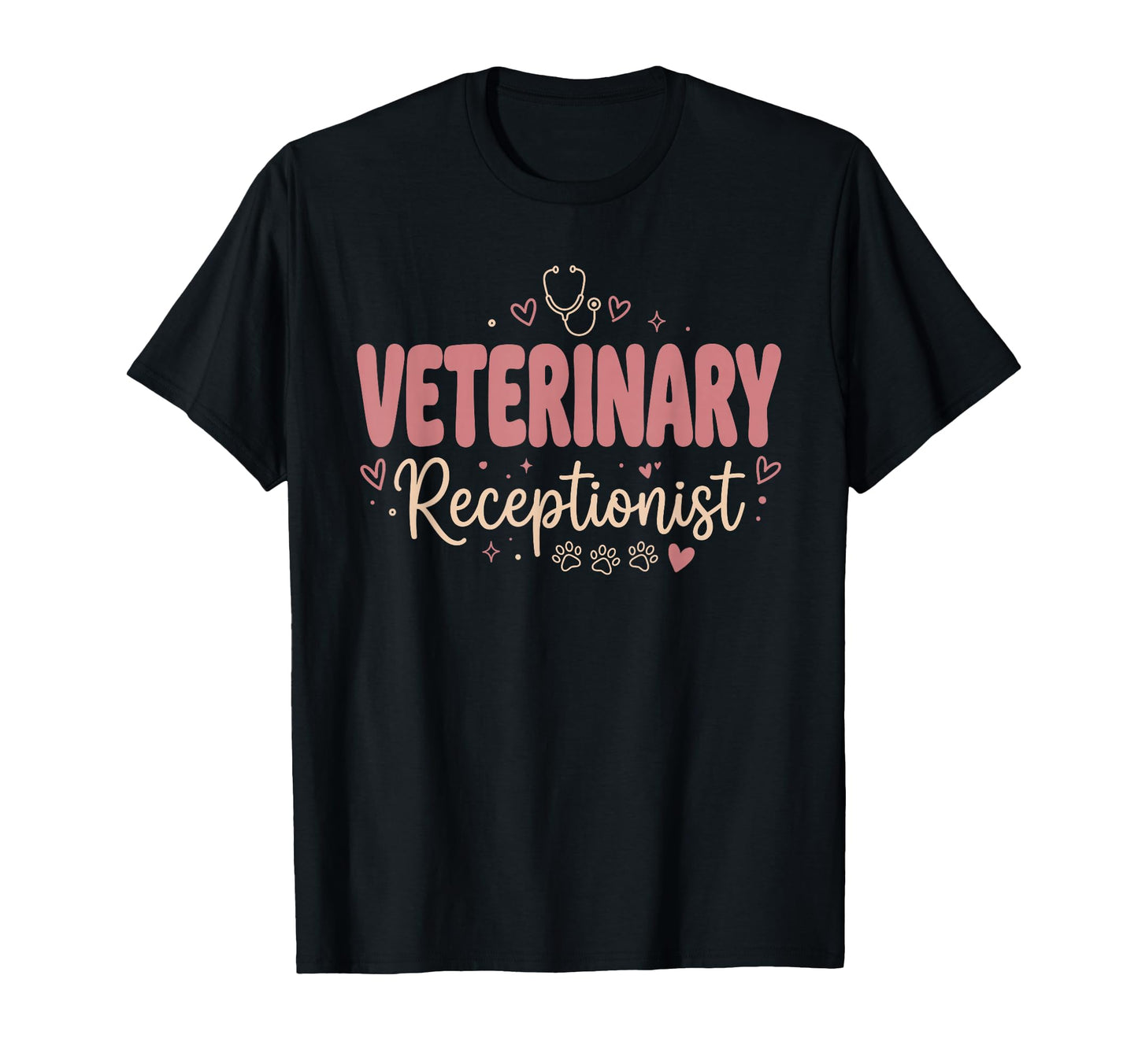 Veterinary Receptionist Groovy Boho Pet T-Shirt - Graphic Print Unisex - T-Shirt, Sweatshirt, Hoodie