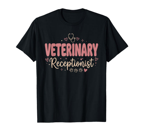 Veterinary Receptionist Groovy Boho Pet T-Shirt - Graphic Print Unisex - T-Shirt, Sweatshirt, Hoodie