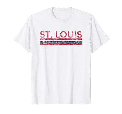 St Louis Missouri Weathered Stripe T-Shirt - Trendy Graphic Men Women - T-Shirt, Sweatshirt, Hoodie